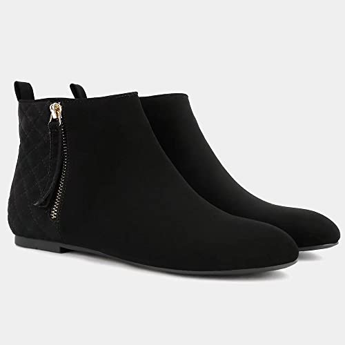 Image of MaxMuxun Women's Ankle Boots Flat Low Heel Zipper /Chelsea Booties Winter Fall Fashion Boots