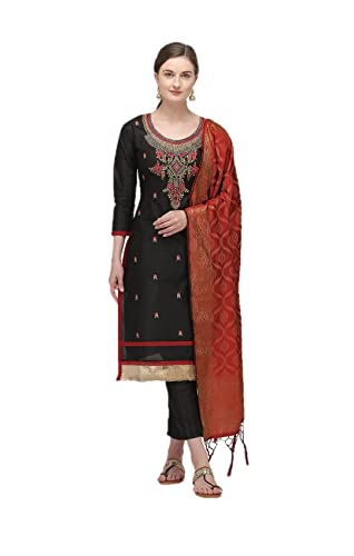 Indischer Salwar Kameez Anzug, gerade Partykleider für Damen, Übergröße, indisches Kleid, bereit zum Tragen, Schwarz und Kastanienbraun, XX-Large Cover