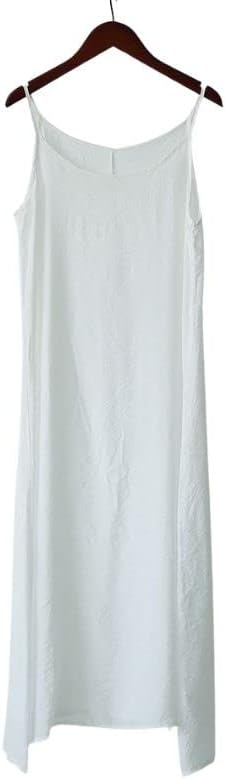 ZEEREE Womens Cotton Silk Full Slips Dress Long Under Dress Nightgowns Camisole Slip Dress Chemise Cami Dress Petticoat