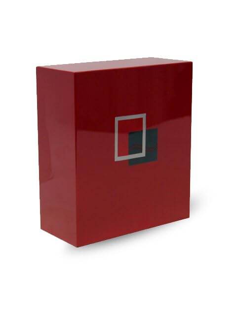 Urne funéraire fibre de verre Square rouge, finition laque prestige