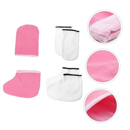 Ipetboom 4 Pares Mascarilla Para Manos y Pies Guantes Exfoliantes Hidratantes Cuidado Pies Guantes Para Spa De Para Uso Casa o Spa - imagen 2