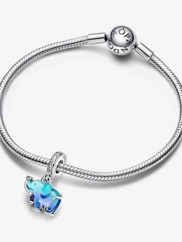 PANDORA Blue Murano Glass Elephant Dangle Charm - Sterling silver - With Gift Box4
