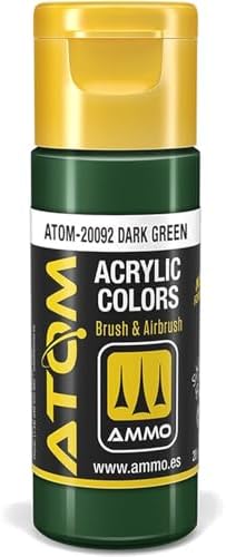 AMMO of Mig Jimenez S.L Atom: Dark Green Acrylic Paint 20ml Bottle image 4
