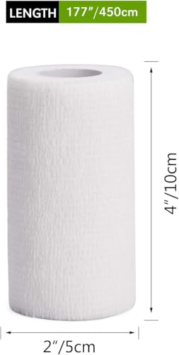 Image of A-Tape Breathable Self Adhesive Cohesive Bandage for Humans & Pets (Dogs, Cats, Birds) -Sports, Wrap, Athletic, Non Woven First Aid Medical, Wrist, Swelling (10 cm X 4.5 mtr) (Pack Of 6, White)