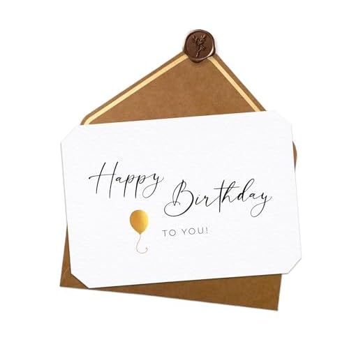 JoliCoon Tarjeta cumpleaños - Happy Birthday to you - Tarjeta felicitacion cumpleaños con sobre y un sello de cera