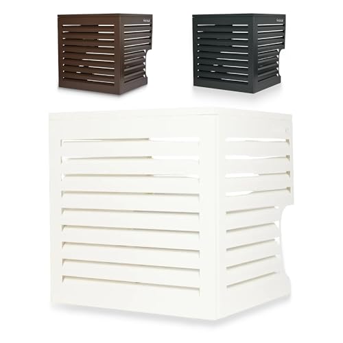 Airdeko Premium HVAC Central Air Conditioner Cover for Outside Units - AirOutdoor Systems Decorative Metal AC Condenser Cover - Rustproof, All-Season Outdoor Protection with Modern Sleek Design (XL)