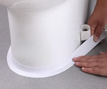 White Caulk Tape Bathroom Easy DIY Sealant Solution Peel & Stick for Bathtubs Toilets Walls Floors Tiles Wallpaper Edges