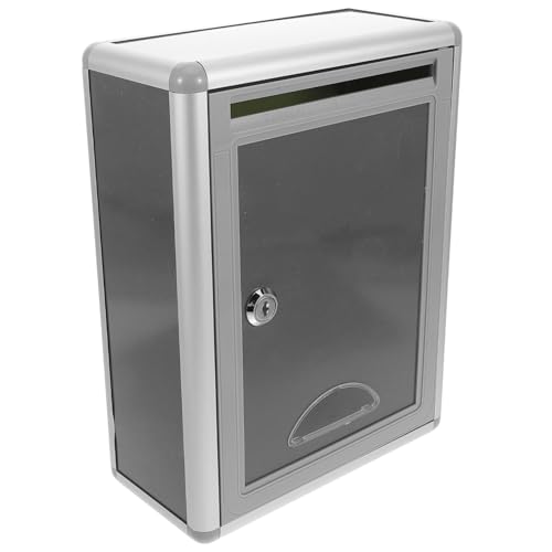 Gadpiparty Wall Mounted Post Box with Lock Large Capacity Hanging Mailbox Waterproof Letter Box for Outside Home and Office Gray