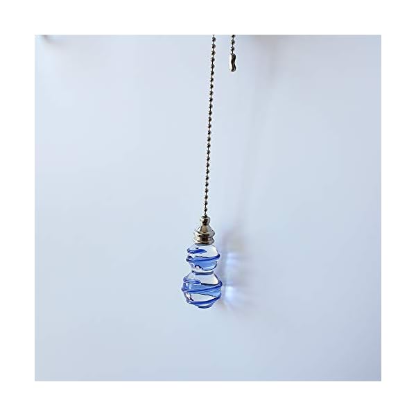 LumenTY 2 Sets bathroom light cord pulls light pull weight handle Light Pull Chain Extension with Ball Chain 1 Metre Length/Connectors for Bathroom Toilet Bedroom -Gourd Shaped Crystal Lamp Pull - Image 7