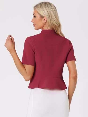 Image of Allegra K Short Sleeve Blazers for Women's Business Casual Open Front Work Cropped Shrug Jacket