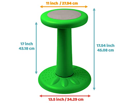 Image of Studico ActiveChairs - Kids Wobble Stool - Flexible Classroom Seating for Focus & Posture, Green