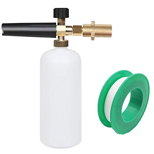 Adjustable Foam Cannon Snow Gun Lance Nozzle Soap Dispenser for Karcher Brass Pressure Washer Series（K2/K3/K4/K5/K6/K7）（with Waterproof Tape）