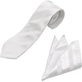 [ロイヤルコード] 結婚式 ネクタイ＆チーフ セット 洗える 白 シルバー グレー 礼服 フォーマル メンズ パーティー 2次会 2点セット ([4] Hカラー)