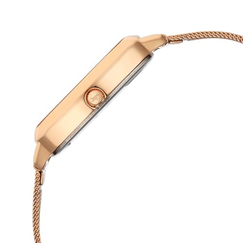 Image of Fastrack Wild Bird Feather Peach Dial Rose Gold Stainless Steel Strap Watch for Women - 6321WM03