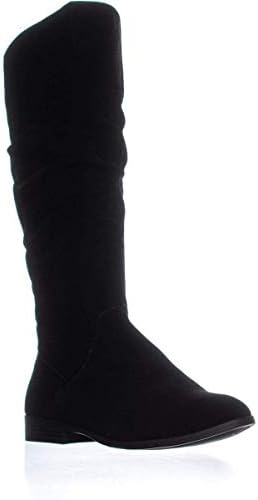 Style & Co. Womens Kelimae Faux Suede Tall Riding Boots Black 8 Medium (B,M) | Image 1