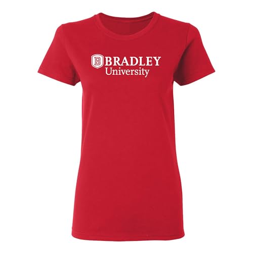 LS01 - Bradley University Braves Basic Block Womens T-Shirt - 3X-Large - Red
