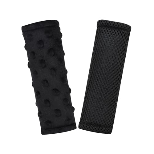 Baby Car Seat Strap Pads, Toddler Car Seat Strap Shoulder Covers for Baby Kids, Double-Sided Car Seat Belt Covers for Stroller/Pushchair/Baby Swing, Soft Flannel &amp; Mesh, Black