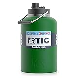 RTIC 1 Gallon Jug with Handle, Vacuum Insulated Water Bottle Metal Stainless Steel Double Wall Insulation, Flask Hot and Cold Drinks, Sweat Proof for Travel Hiking and Camping, Fairway, Matte