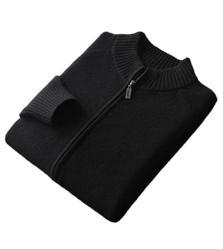 Mens Cardigan Stand Collar Long Sleeve Sweater Slim Fit Casual Solid Color Mock Neck Sweater Mens Cardigan Sweater