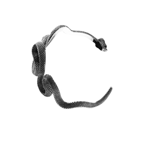 COPPERTIST.WU Coiled Snake Bracelet Cuff Bracelet Serpent Jewelry Gift for Men Women (white bronze 7)