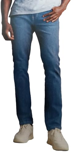 English Laundry Men's Harrow Straight Fit Stretch 5 Pocket Jean (US, Waist Inseam, 40, 30, Regular, Regular, 484 Blue)