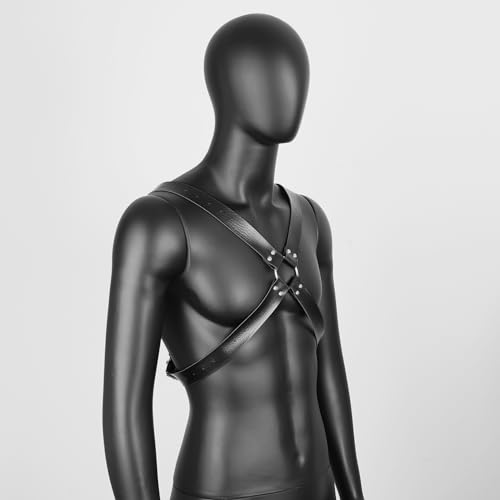 Men's Cage Chest Strap Leather Bra Body Harness for Punk Festival Adjustable Accessory Rave Dance Waist Rock Belt Costumes3