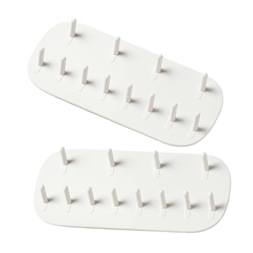 Ipetboom 2 piezas Organizador de Joyas Adhesivo con Ganchos Colgador Mural para Pendientes Pulseras y Anillos Soporte Blanco para Almacenamiento y Exhibición