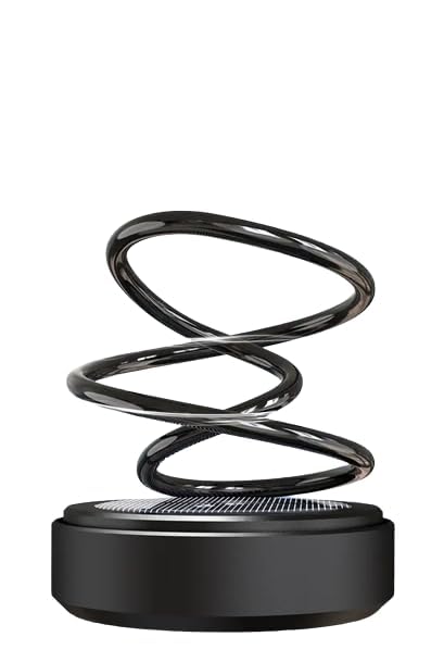 360° Dual Ring Rotating Solar Power Car Aroma Perfume Automotive Fresh Air Freshener Purifier Car Dashboard Accessory Black