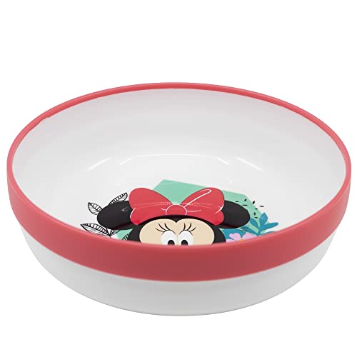 Cuenco infantil reutilizable bicolor con base antideslizante de Minnie Mouse