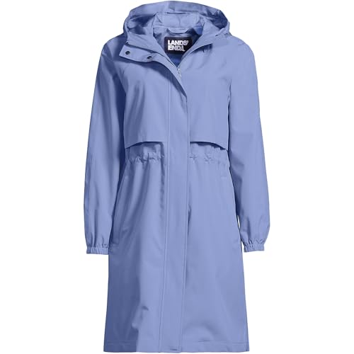 Lands' End Women's Long Packable Raincoat in Light Periwinkle, Size Small - Image 3