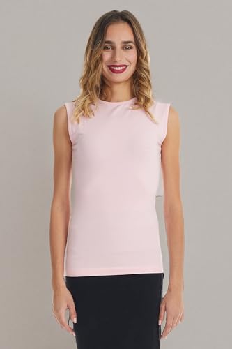 Image of ESTEEZ Women's Sleeveless Fitted Tank Top - Stretch Cotton Blend, Layering Essential