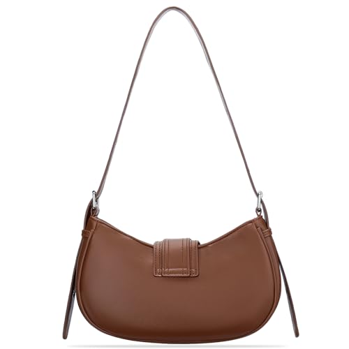 Image of KKXIU Shoulder Bags for Women Retro Vegan Leather Purse | Small Crescent Trendy Clutch | Y2K Underarm Hobo Handbag with Adjustable Strap