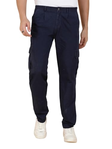Image of KOTTY Men's Streetwear Style Utility Cargo Pants with Drawstring Waist and Flap Pockets