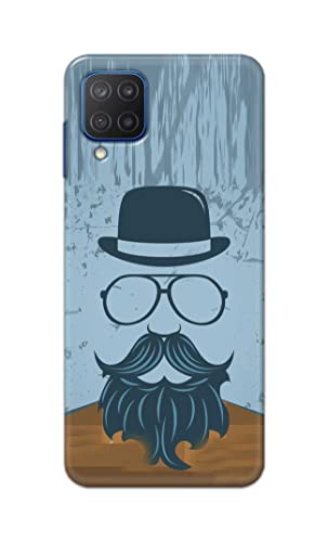 Image of PRINTFIDAA Mustache Beard and Hairstyle Hipster in Glasses Printed Designer Hard Case for Samsung Galaxy F12 Back Cover -(e) RPM1002