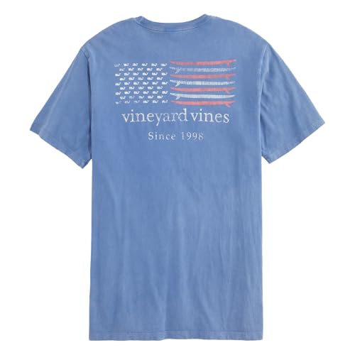 vineyard vines Men's Drift Dye Surf Minimal Flag Short-Sleeve Pocket Tee