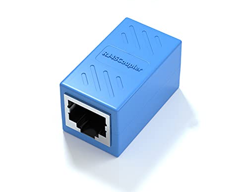 Herfair 2 stuks RJ45-koppeling, Ethernet-koppeling, netwerkkoppeling voor Cat7 Cat6 Cat5e Cat5, Ethernet-kabelkoppeling (blauw)