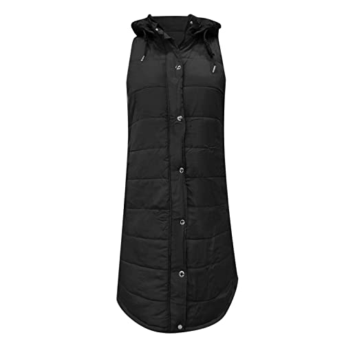 Long Puffer Vest for Women Padded Sleeveless Hooded Jackets Winter Warm Puffy Coats Outerwear Vests with Pockets4