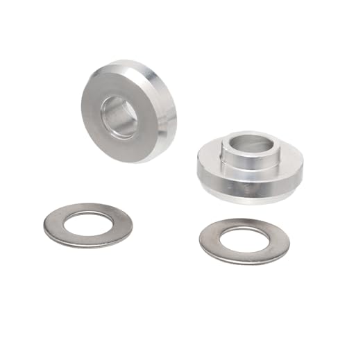 Zxturbi Bully 3/8 Zoll auf 14 mm Achsenadapter-Set (Paar) mit Unterlegscheiben, kompatibel mit BMX Park & Street Bikes, aus robustem 7075 Aluminium