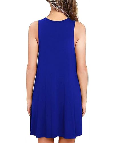 Image of Summer Dresses for Women Casual Sleeveless Swing Sundress with Pockets