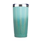 EcoMozz 20oz Glitter Tumbler Stainless Steel Vacuum Insulated Mug with Lid, Double Wall Travel Mug,...