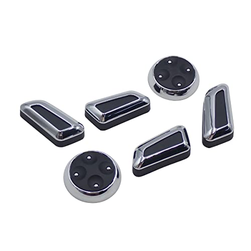 パワーシートスイッチ 電動シート調整スイッチ 交換タイプ クロームメッキ&ブラック 6点セット アウディ車用 A5 S5 RS5 B8(8T)