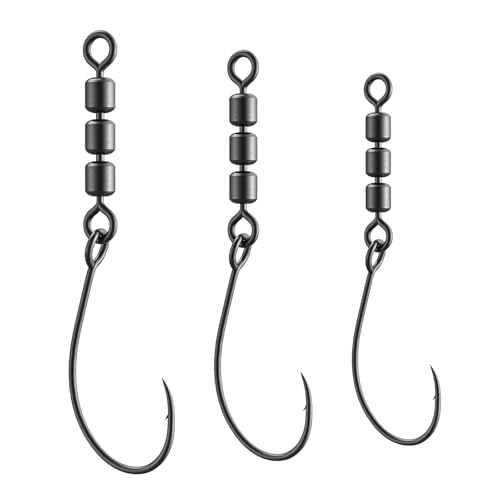 Luroad 10 Stück Rotate Fishing Rig Hooks Wirbel Angelnhaken für Forellen-Angeln Forellen Rotor-Haken Angelwirbel Perfekt für Meeresangeln und Süßwasserangeln (Größe Mixte)