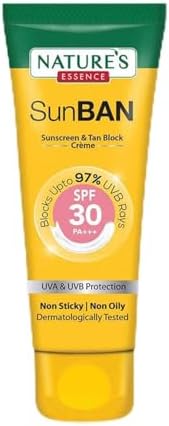 NATURES ESSENCE SunBan SPF 30 PA+++ Sunscreen & Tan Block Crème, 120ml