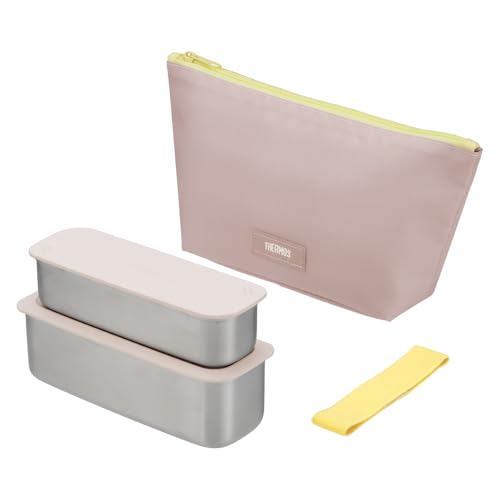 Thermos DSA-605W Y-P 2-Tier Slim Fresh Lunch Box 21.8 fl oz (635 ml) Yellow Pink