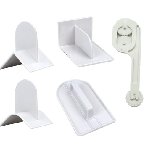 Lot de 5 outils de lissage de gâteau, lisseur de fondant et outils de décoration de gâteau pour une finition professionnelle, outils de cuisson essentiels avec surface lisse pour les amateurs de