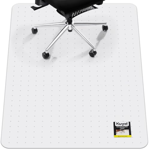 Image of Kuyal Office Chair Mat for Carpet, 48x60 Clear Heavy Duty Computer Chair Mat, Under Desk Protector Carpeted Floors Mat, Easy Chair Movement,Ship Flat