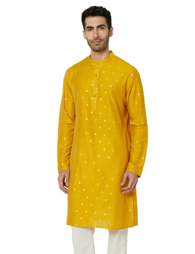 Image of Amazon Brand - Symbol Men Festive Printed Long Kurta (Regular Fit)