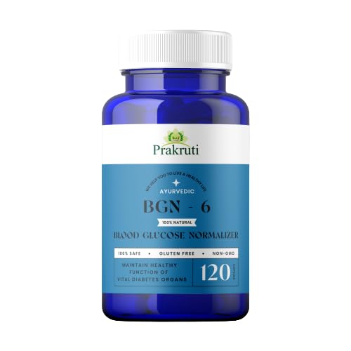 Prakruti BGN-6 Ayurvedic Capsules for Blood Sugar & Diabetes Control | Made With Neem, Karela, Jamboon Seed, Methi & Giloy (Pack of 1X120 Cap.)