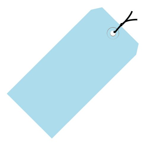 Partners Brand PG11092B Shipping Tags, Pre-Strung, 13 Pt., 8" x 4", Light Blue (Pack of 500)