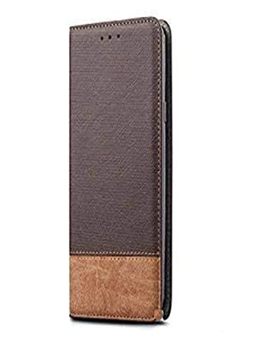 Image of Perkie Blazer Series, Denim & Pu Leather Wallet Flip Case Kick Stand Magnetic Closure Flip Cover for OnePlus 11R 5G (Brown)